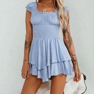 THE LOVE GALORE ROMPER BLUE